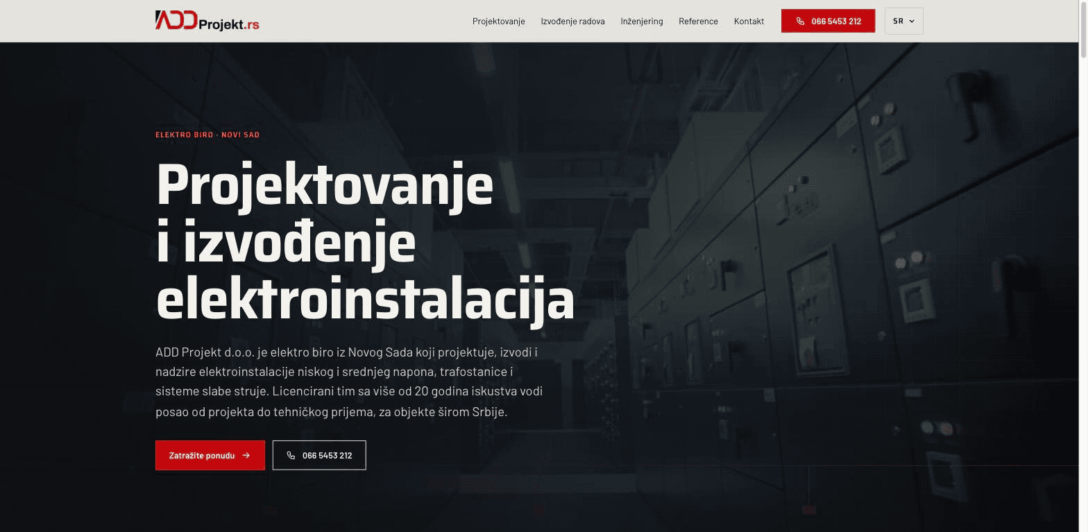 ADD Projekt - snimak ekrana studije slučaja