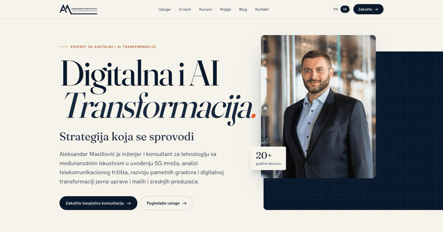 Aleksandar Mastilović - snimak ekrana studije slučaja